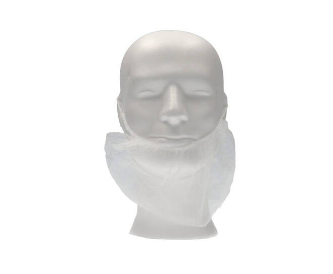 Baardmasker non woven PP wit one size 2x elastiek 1000st.