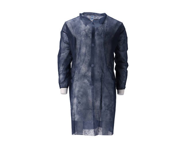 Bezoekersjas non woven PP klittenband XXL 100st. blauw