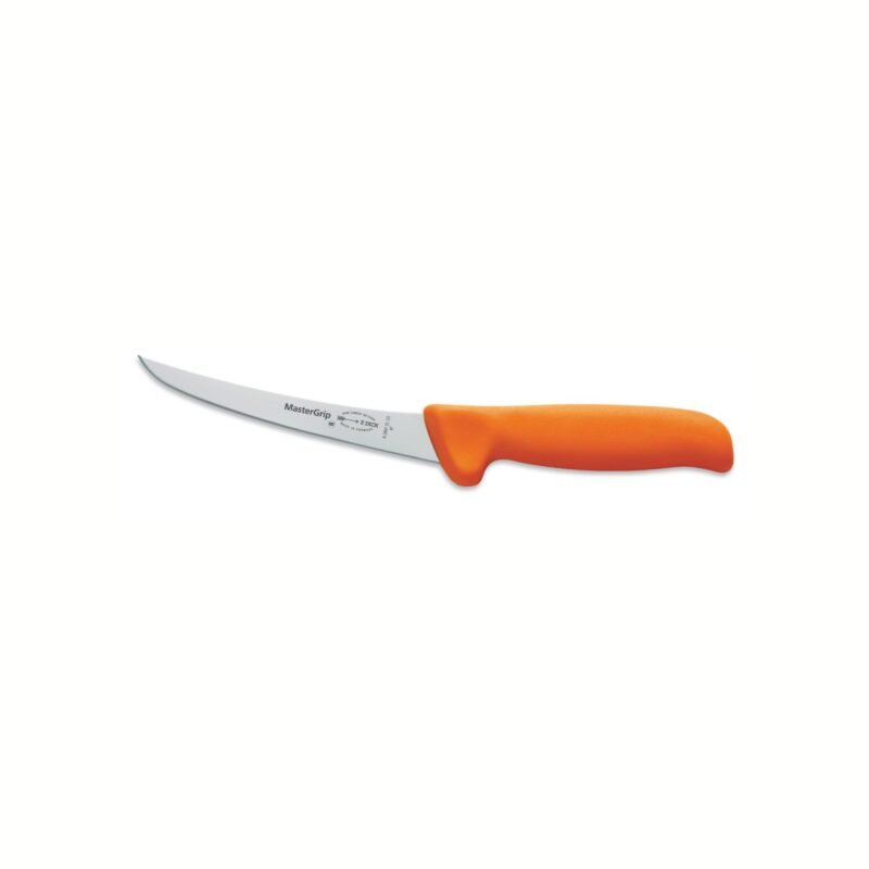F Dick Mastergrip uitbeenmes oranje STIJF gebogen 15cm.