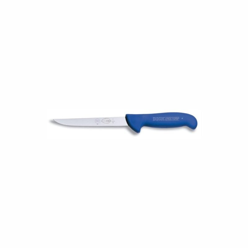 F Dick ErgoGrip uitbeenmes blauw breed RECHT-STIJF 15cm.