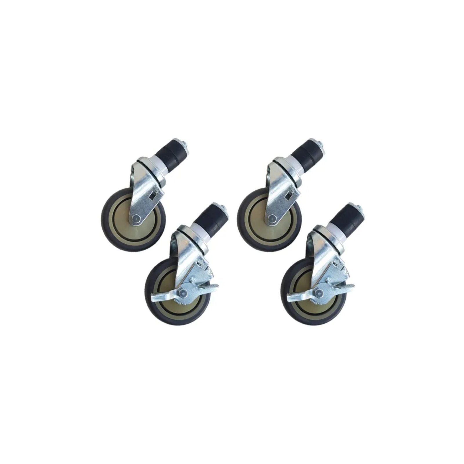 Werktafel wielen 4 stuks- met rem - 5 inch / 12,7 cm Werktafel wielen 4 stuks- 2 met rem - 4 inch / 10,2 cm