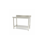 Werktafel rvs - 200 x 60 cm - Verstelbare Hoogte - met Spatrand en Onderschap