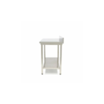 Werktafel rvs - 200 x 60 cm - Verstelbare Hoogte - met Spatrand en Onderschap